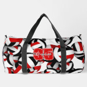 Schwarz-Volleyball-Mannschaftsfarben Duffle Bag (Rückseite)