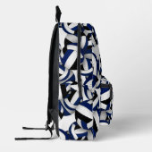 Schwarz-Volleyball-Mannschaftsfarben gemustert Bedruckter Rucksack (Links)