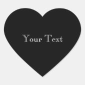 Schwarz-Vollfarbe Herz-Aufkleber (Vorderseite)