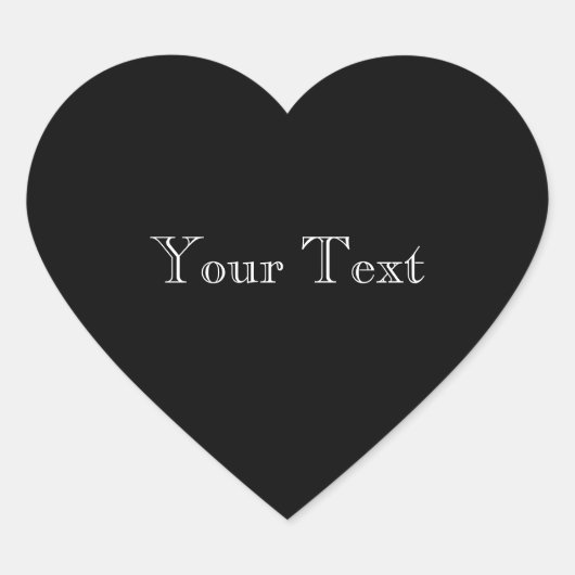 Schwarz-Vollfarbe Herz-Aufkleber (Vorderseite)