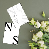 Schwarz & W Minimalistisch Elegant kühne Initialen RSVP Karte