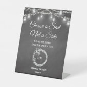 Schwarz wählen Sie einen Platz aus, keine Hochzeit Sockelschild (Vorderseite)
