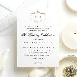 Schwarz-Wappen-Mono-Hochzeit Einladung