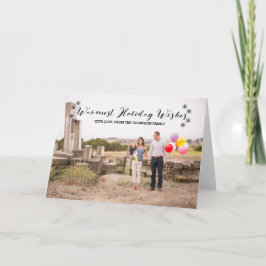 Schwarz Warmest Urlaub wünscht Foto Grußkarte Feiertagskarte