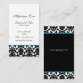 Schwarz-Wasser-Damast Chic Business Cards Visitenkarte (Vorne/Hinten)