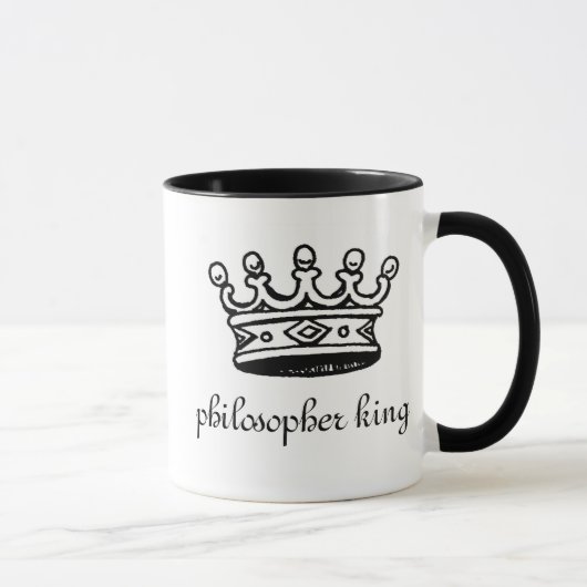 Schwarz-Wecker-Tasse Philosophen-Königs große Tasse (Rechts)