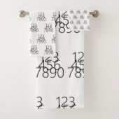 Schwarz/Weiß: 0 bis 9 Badhandtuch Set (Insitu)
