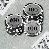 Schwarz Weiß 100 nummeriert Pokerchips
