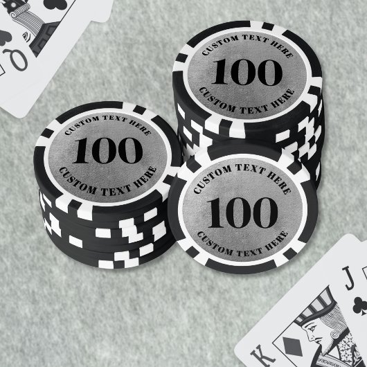 Schwarz Weiß 100 nummeriert Pokerchips