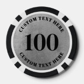 Schwarz Weiß 100 nummeriert Pokerchips (Rückseite)