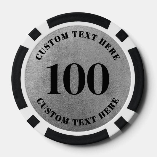Schwarz Weiß 100 nummeriert Pokerchips (Rückseite)