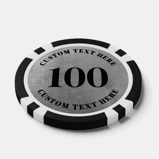 Schwarz Weiß 100 nummeriert Pokerchips (Einzeln)