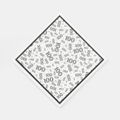 Schwarz/Weiß 100 Zufallszahlenmuster Serviette (Ecke)