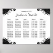 Schwarz-Weiß-10 Hochzeitstische Sitzkarten Poster (Vorne)