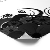 Schwarz-Weiß 11 Hochzeitstabellen Sitzkarten Poster (Ecke)