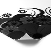 Schwarz-Weiß 13 Hochzeitstische Sitzkarten Poster (Ecke)