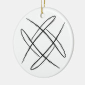 Schwarz-Weiß #15 Criss Cross Doodle Keramik Ornament (Links)