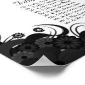 Schwarz-Weiß 15 Hochzeitstische Sitzkarten Poster (Ecke)