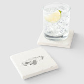 Schwarz-Weiß 1953 Austin-Healey 100 Zeichnend Steinuntersetzer (Seitenansicht)