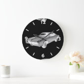 Schwarz-Weiß 1967 Buick Riviera Pop Kunst Große Wanduhr (Zuhause)