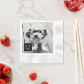 Schwarz-Weiß-1-Fotoleime für benutzerdefinierte Mo Serviette (Beispiel)