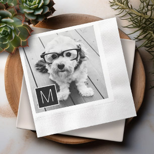 Schwarz-Weiß-1-Fotoleime für benutzerdefinierte Mo Serviette