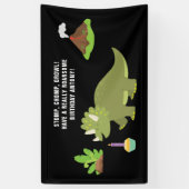 Schwarz-Weiß 1. Geburtstag Dinosaurier thematische Banner (Vertikal)