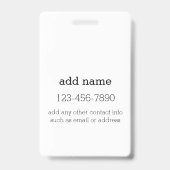 Schwarz-weiß 1 individuell angepasstes Monogramm Ausweis (Rückseite)