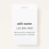 Schwarz-weiß 1 individuell angepasstes Monogramm Ausweis (Rückseite)