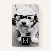 Schwarz-weiß 1 individuell angepasstes Monogramm Ausweis (Vorderseite)