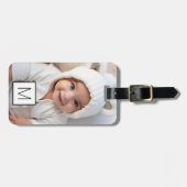 Schwarz-weiß 1 individuell angepasstes Monogramm Gepäckanhänger (Vorderseite horizontal)