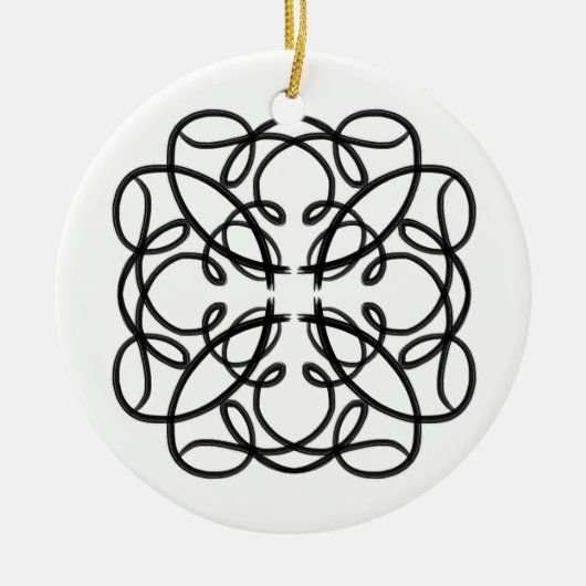 Schwarz/Weiß #1 Keramik Ornament (Vorne)