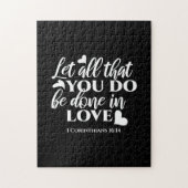 Schwarz & Weiß 1 Korinther 16:14 Bibelverse Kunst Puzzle (Vertikal)