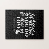 Schwarz & Weiß 1 Korinther 16:14 Bibelverse Puzzle (Horizontal)