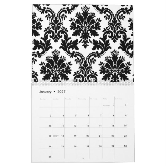 Schwarz & Weiß 2011 Kalender (Jan 2027)