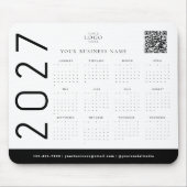 Schwarz Weiß 2027 Kalender Geschäft Logo Unternehm Mousepad (Vorne)