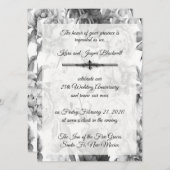 Schwarz & Weiß 25-Jährige Feier Einladung (Vorne/Hinten)