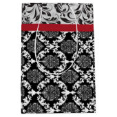 Schwarz-Weiß-2 Damaskus-Combo-Muster Mittlere Geschenktüte (Vorderseite)