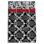 Schwarz-Weiß-2 Damaskus-Combo-Muster Mittlere Geschenktüte (Rückseite)