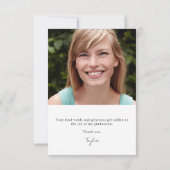 Schwarz-Weiß-2-Foto-Abschluss-Klasse 2022 Dankeskarte (Rückseite)