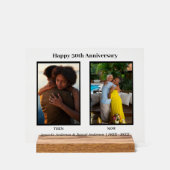 Schwarz-Weiß-2-Foto Collage Jubiläum Acrylschild (Vorderseite)