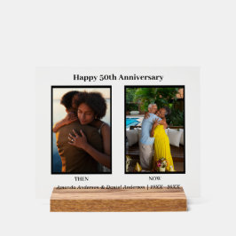 Schwarz-Weiß-2-Foto Collage Jubiläum Acrylschild