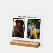 Schwarz-Weiß-2-Foto Collage Jubiläum Acrylschild (Winkel)