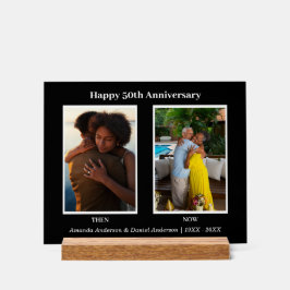 Schwarz-Weiß-2-Foto Collage Jubiläum Acrylschild