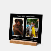 Schwarz-Weiß-2-Foto Collage Jubiläum Acrylschild (Winkel)