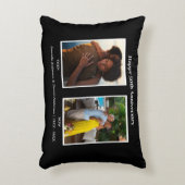 Schwarz-Weiß-2-Foto Collage Jubiläum Dekokissen (Vorderseite(Vertikal))