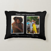 Schwarz-Weiß-2-Foto Collage Jubiläum Dekokissen (Rückseite)