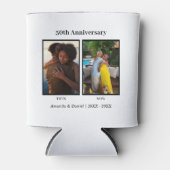 Schwarz-Weiß-2-Foto Collage Jubiläum Dosenkühler (Vorderseite)