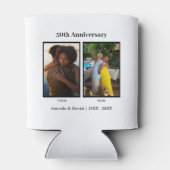 Schwarz-Weiß-2-Foto Collage Jubiläum Dosenkühler (Rückseite)