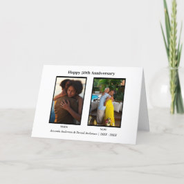 Schwarz-Weiß-2-Foto Collage Jubiläum Feiertagskarte